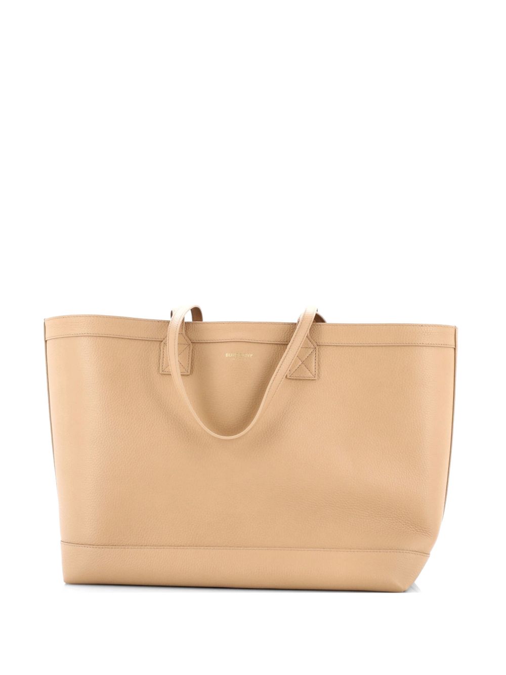 Shopping Leather with Check Canvas Interior Medium tote bag