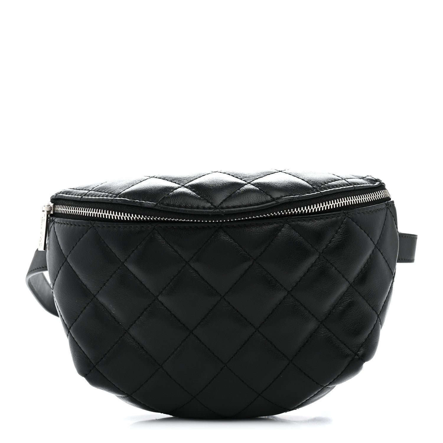 Chanel Calfskin Quilted Uniform Waist Belt Bag Black