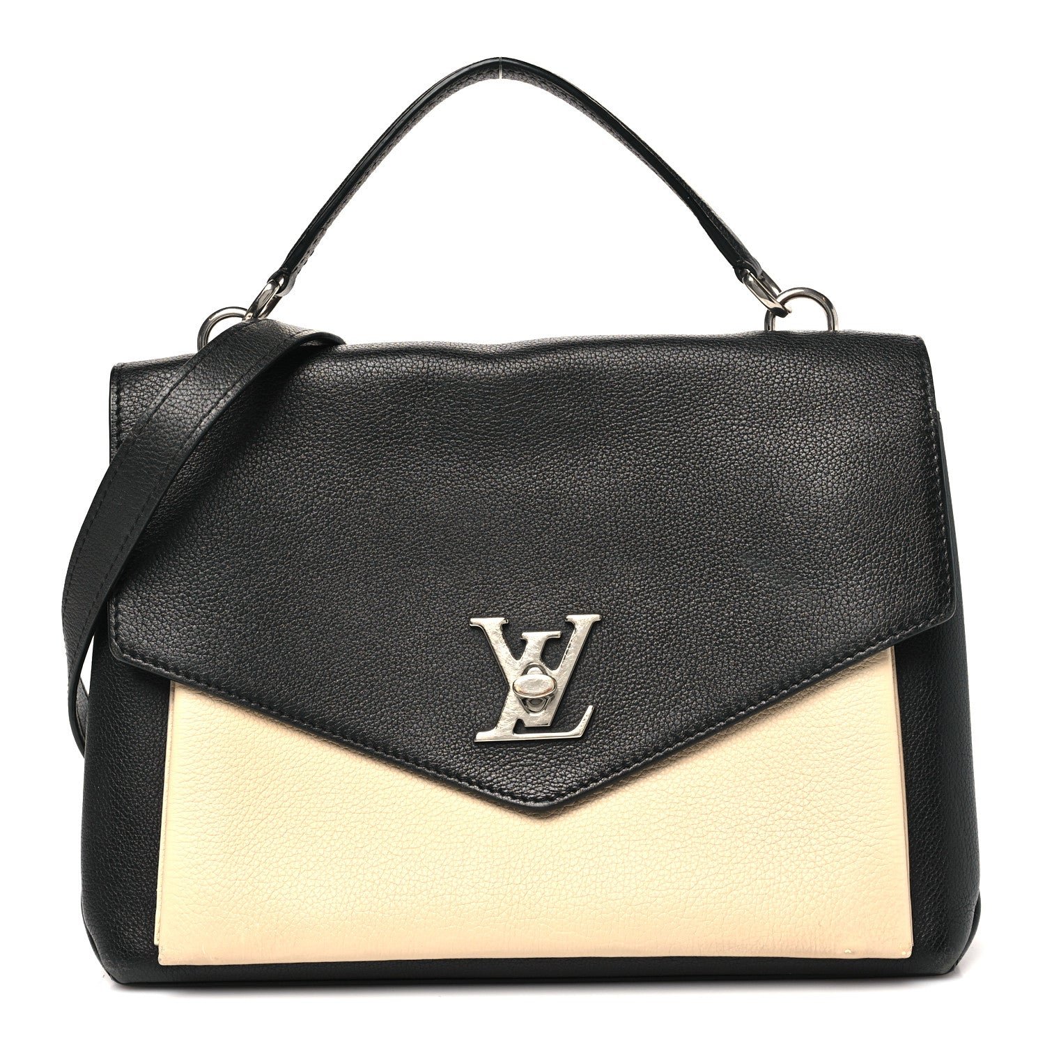 Louis Vuitton Soft Calfskin My Lockme Top Handle Vanille Black