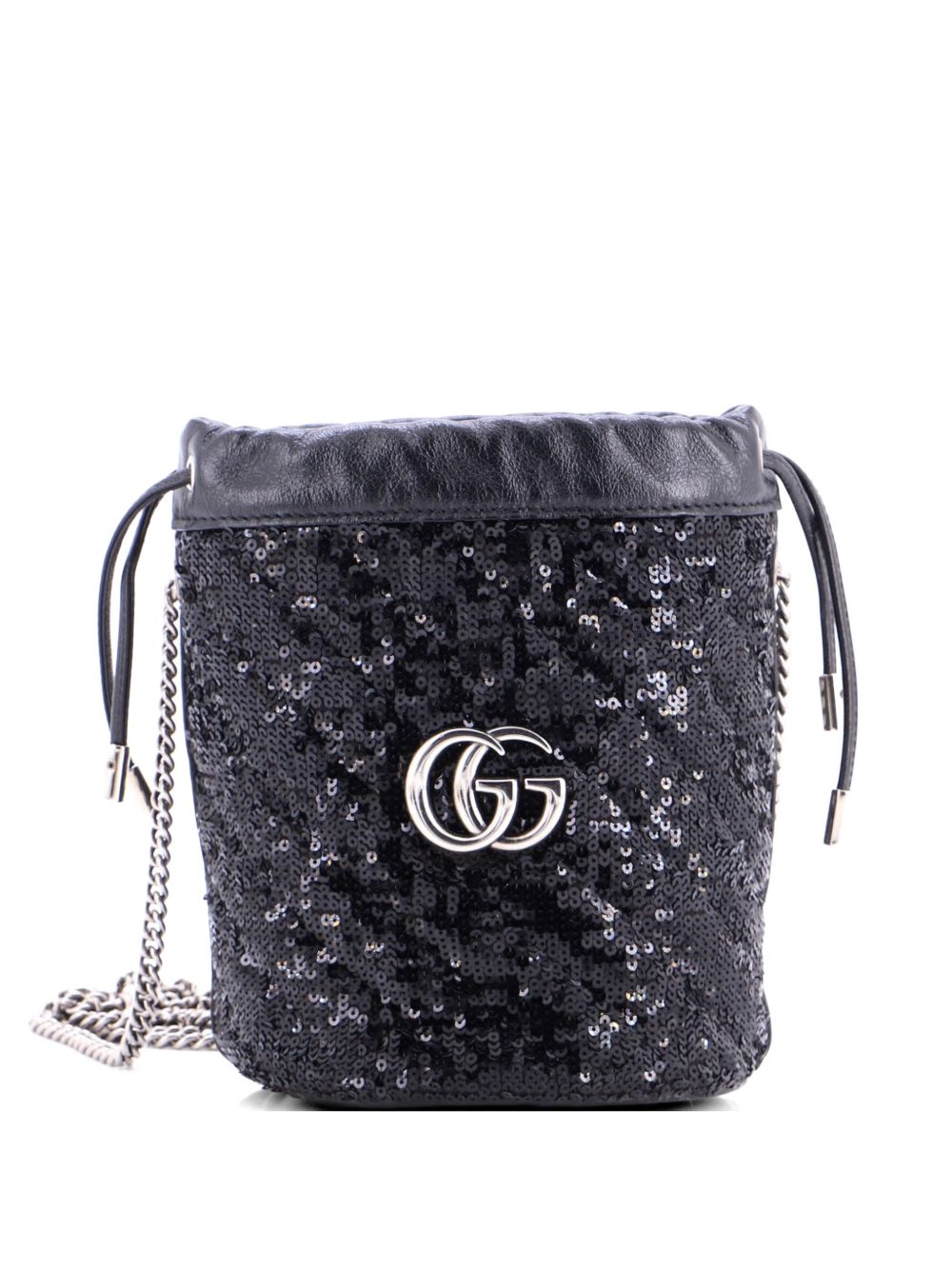 GG Marmont Diagonal Quilted Sequins Mini bucket bag