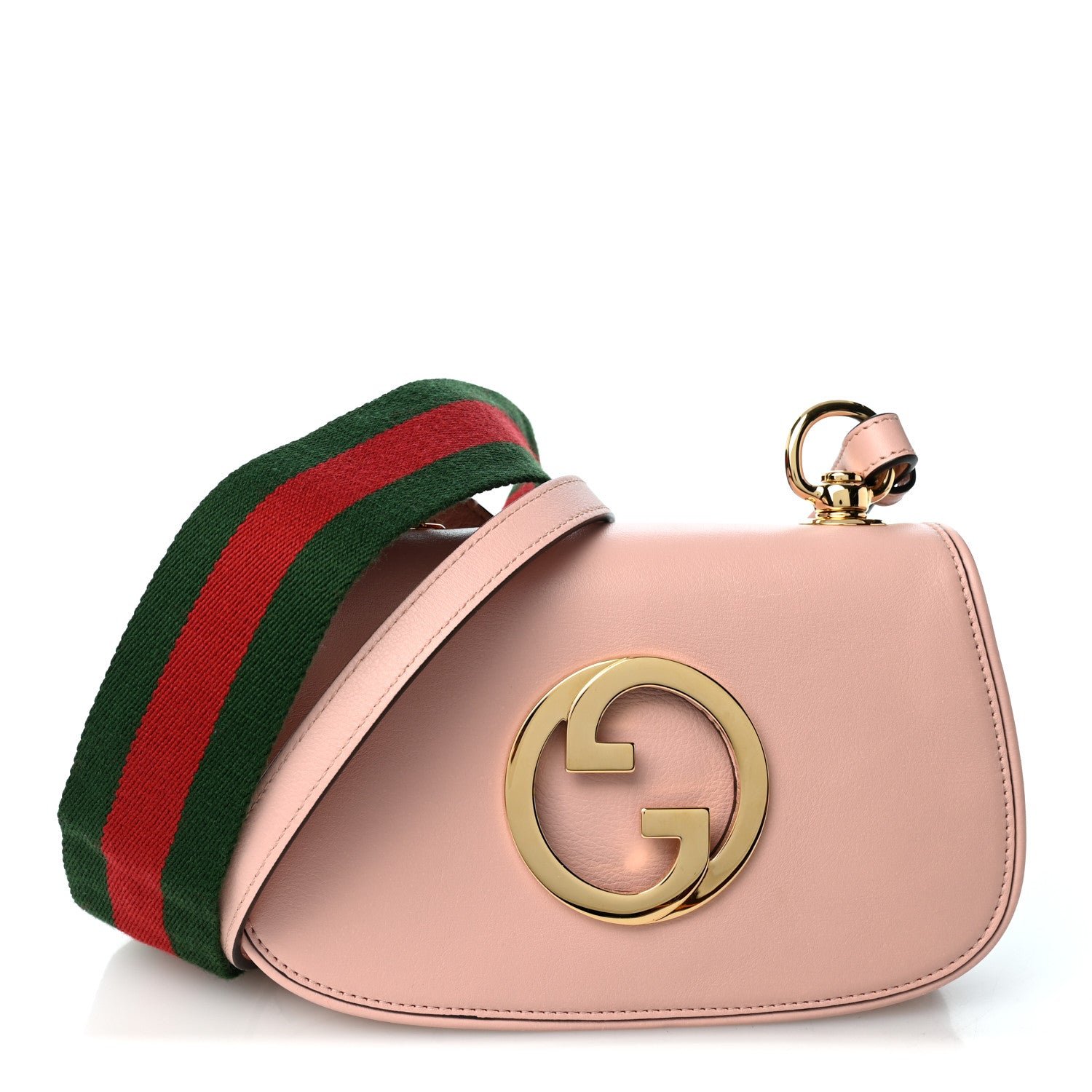 Gucci Roxy Calfskin Web Mini Blondie Shoulder Bag Powder Pink