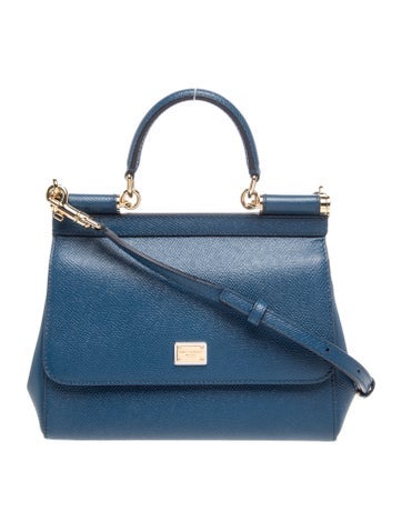 Dolce & Gabbana Saffiano Leather Blue Dauphine Large