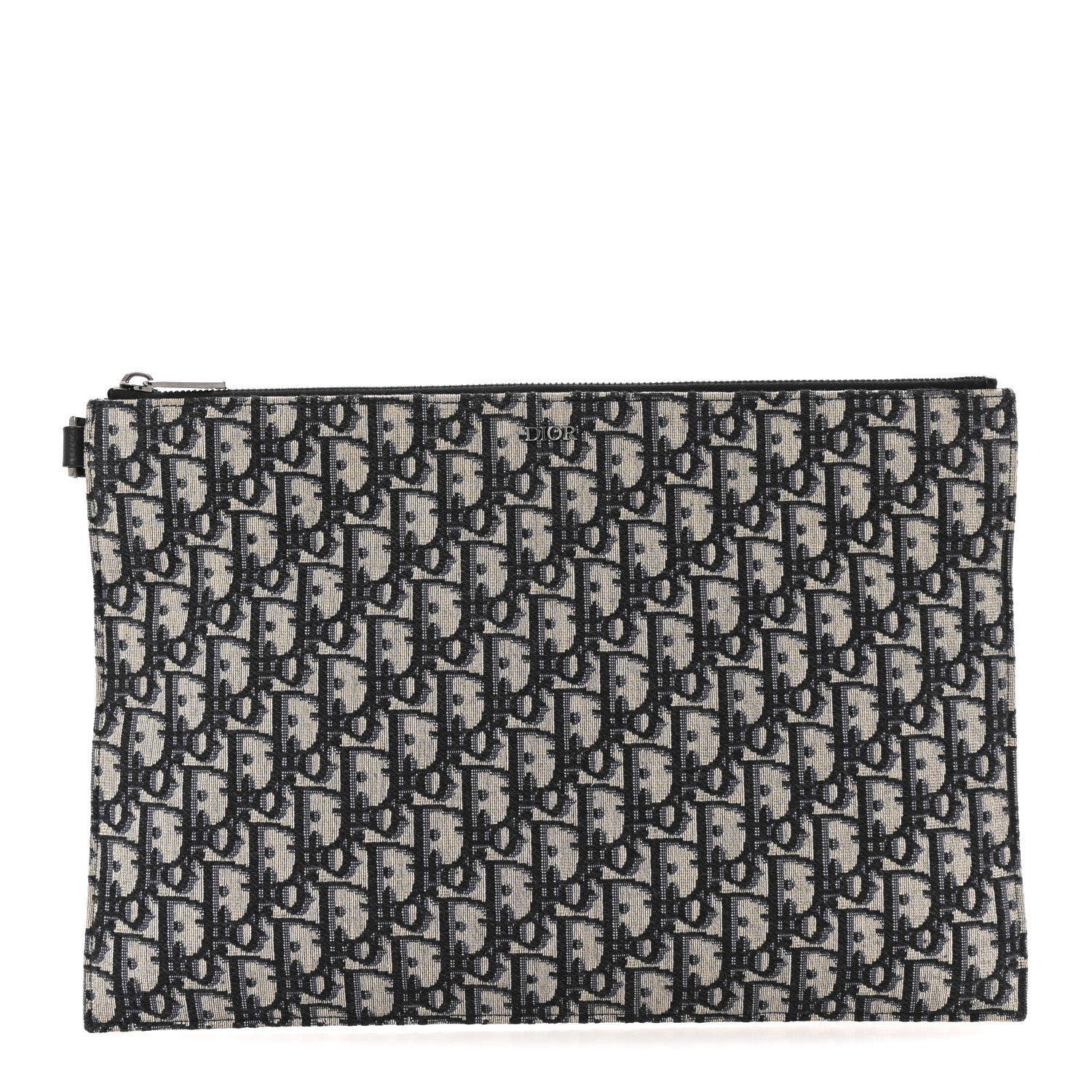 Dior Oblique A4 Flat Pouch Clutch Blue