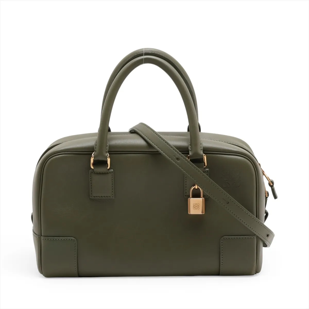 Loewe Amasona 23 Leather 2 Way Handbag Khaki