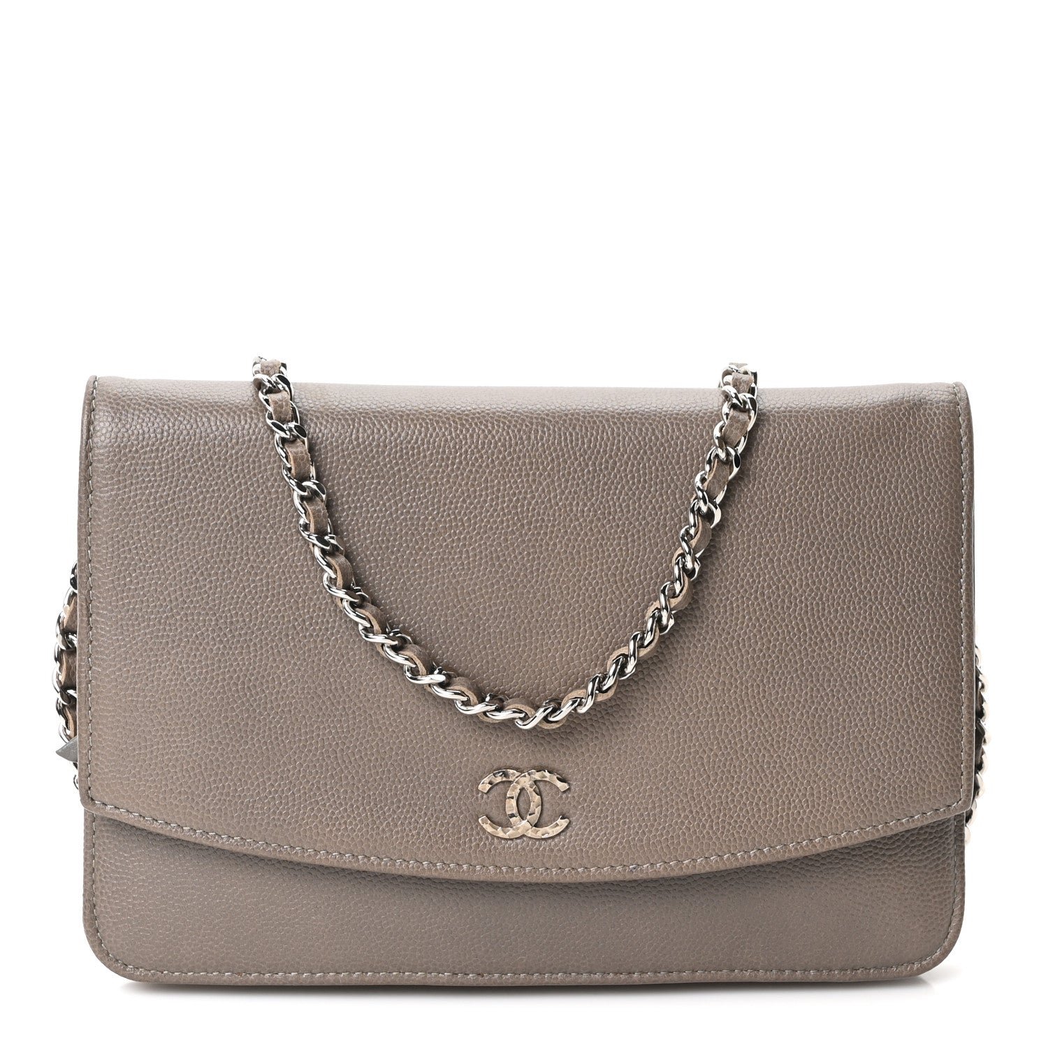 Chanel Caviar Sevruga Wallet On Chain WOC Grey