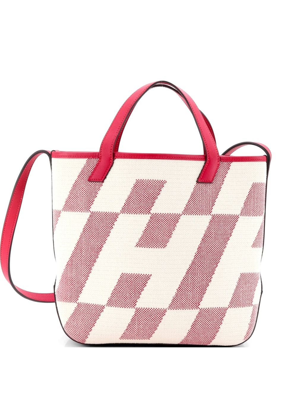 Cabas H en Biais Tote Canvas with Leather 27 shoulder bag