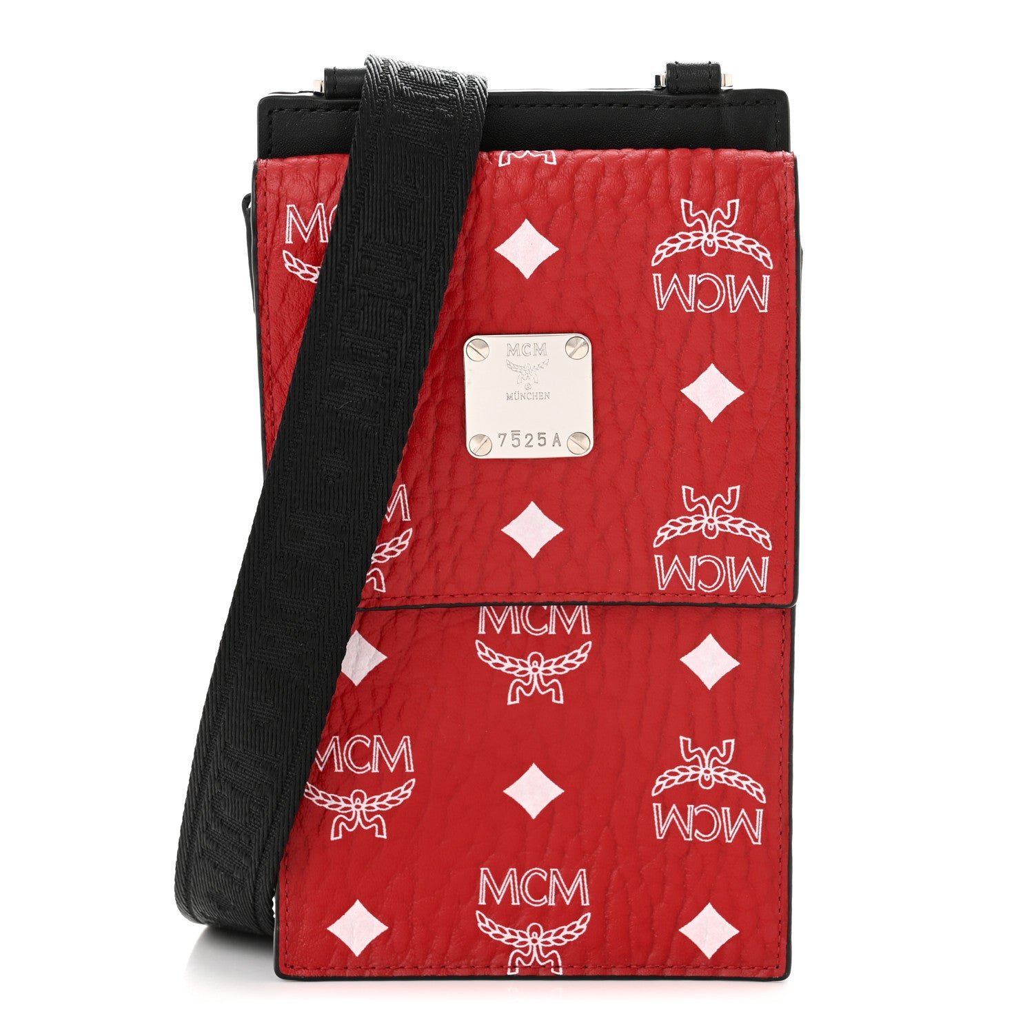 MCM Visetos Crossbody Phone Case Red