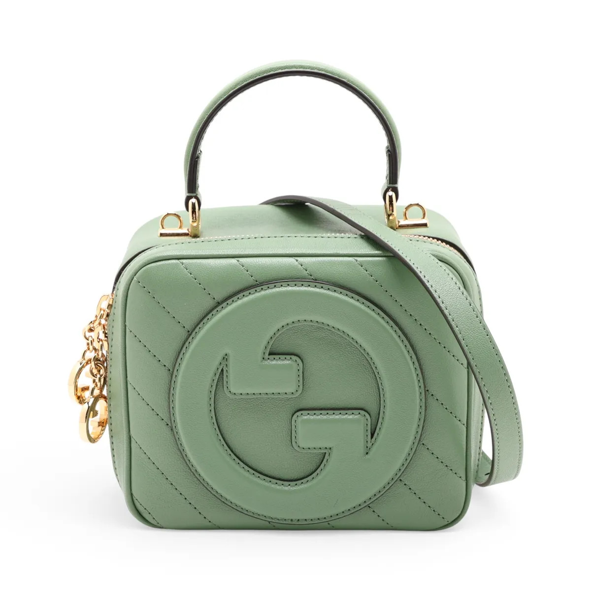 Gucci Blondie 744434 Leather 2 Way Handbag Green