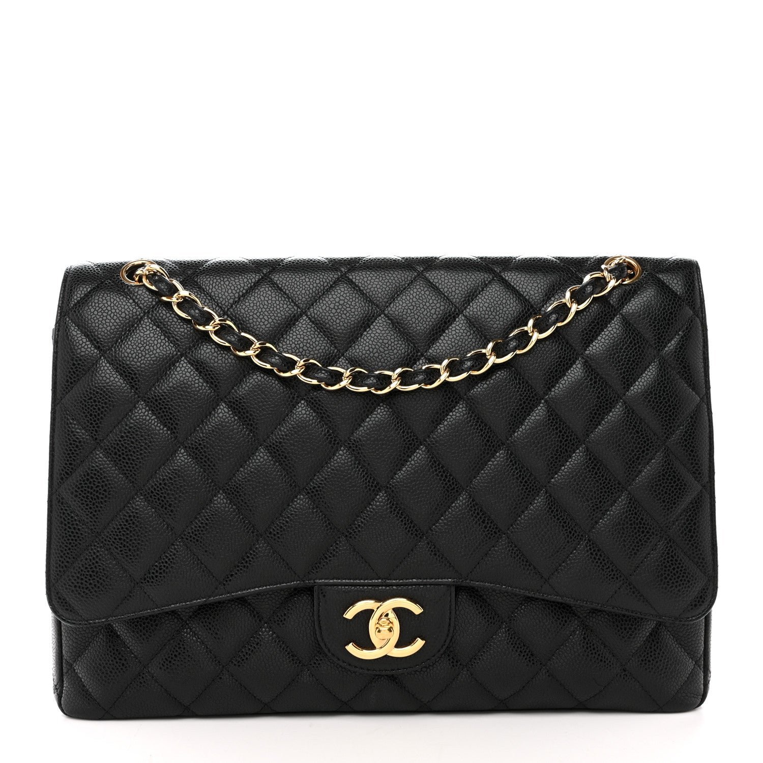 Chanel Caviar Quilted Maxi Double Flap Black