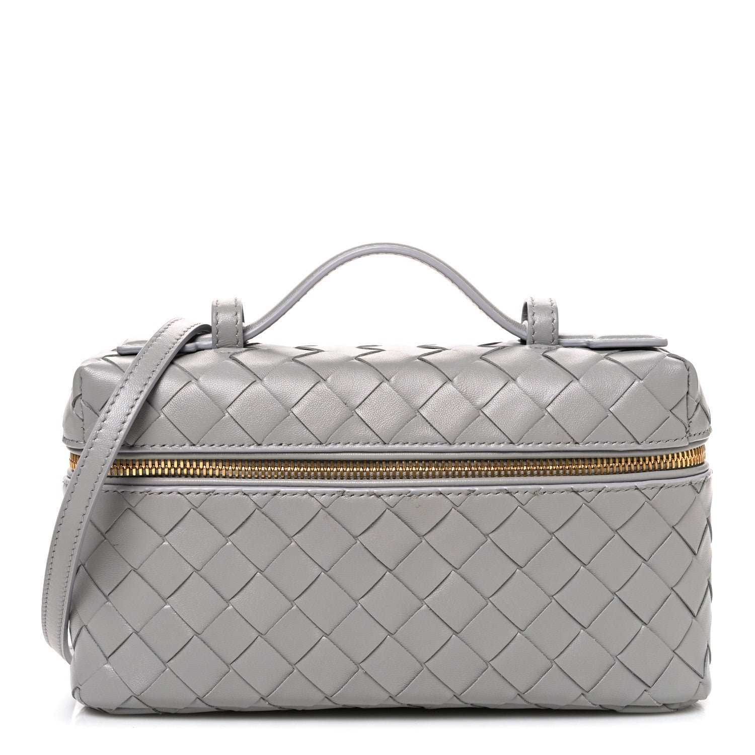 Bottega Veneta Calfskin Intrecciato Bang Bang Vanity Case Limestone