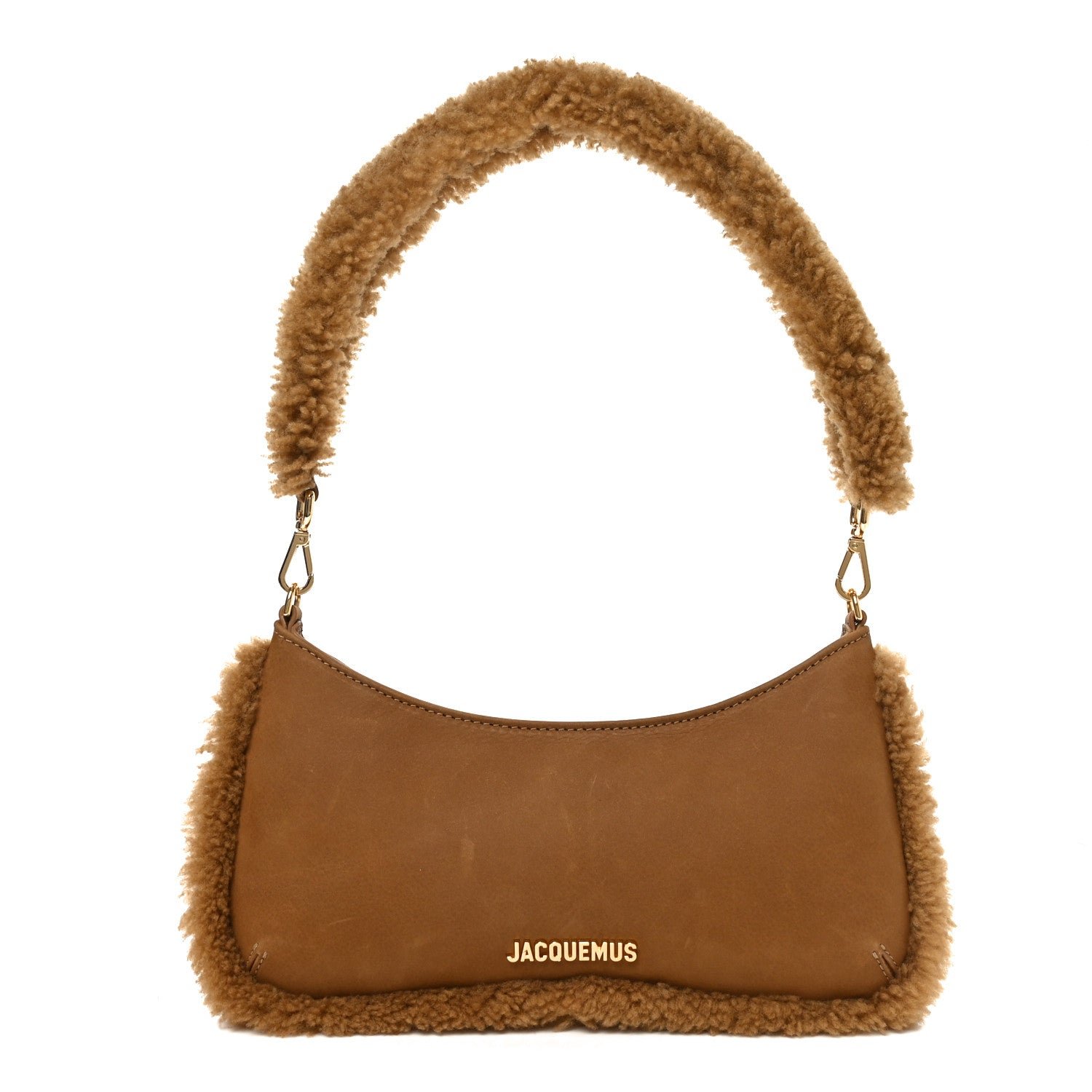 Jacquemus Jacquemus Suede Shearling Le Bisou Doux Camel