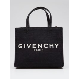 Givenchy Black Canvas Mini G Shopping Tote Bag w/o Strap
