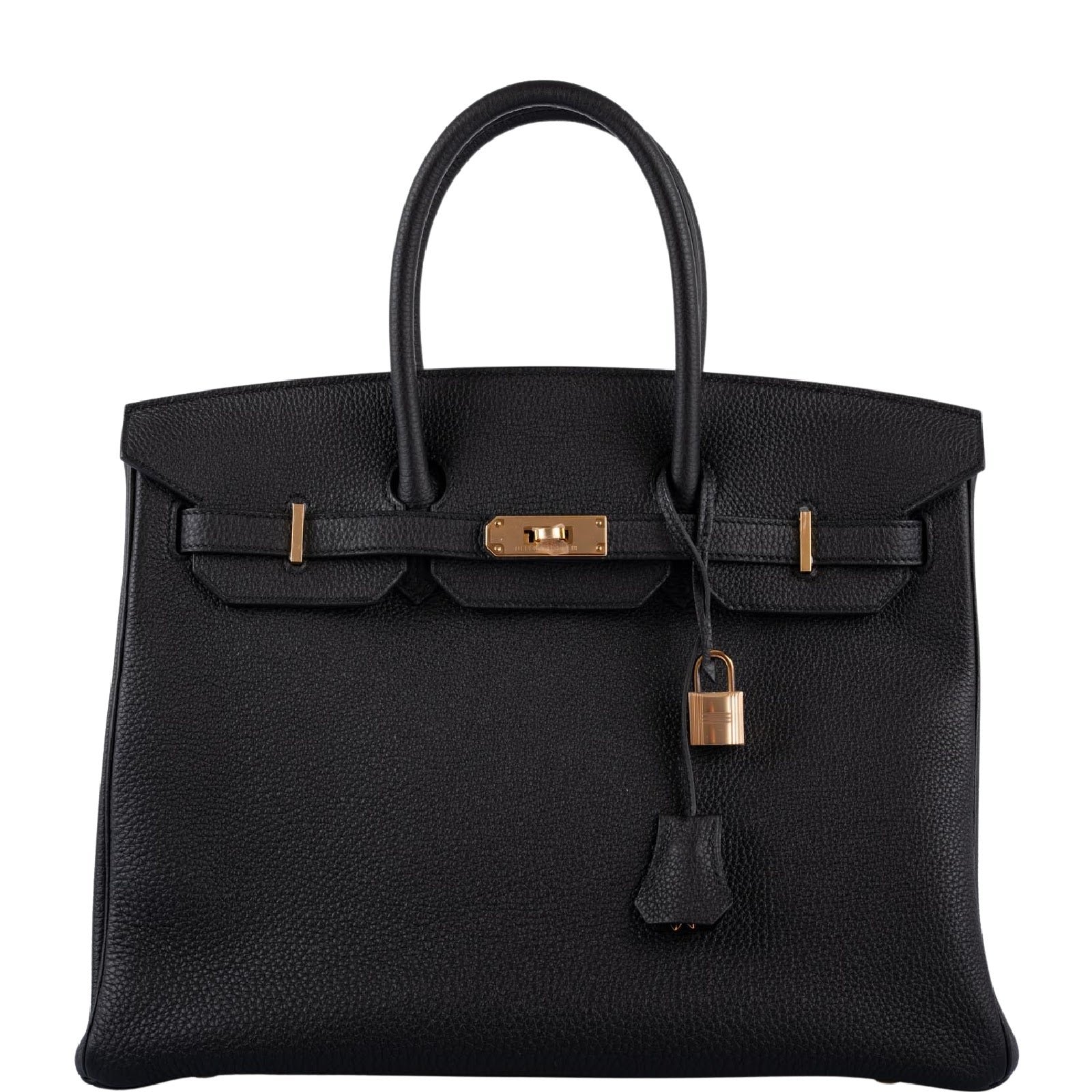 Hermes Hermès Birkin 35 Noir Togo Rose Gold Hardware