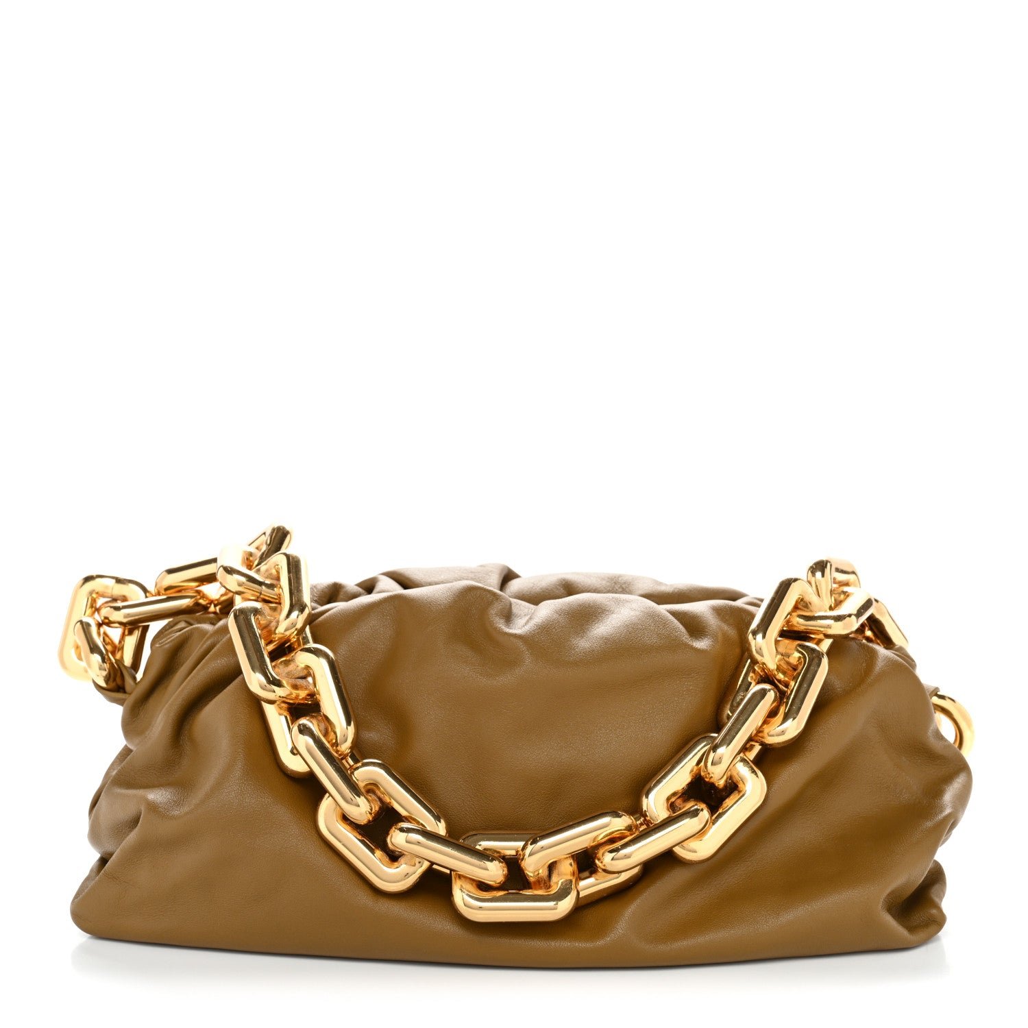 Bottega Veneta Calfskin The Pouch Chain Teak