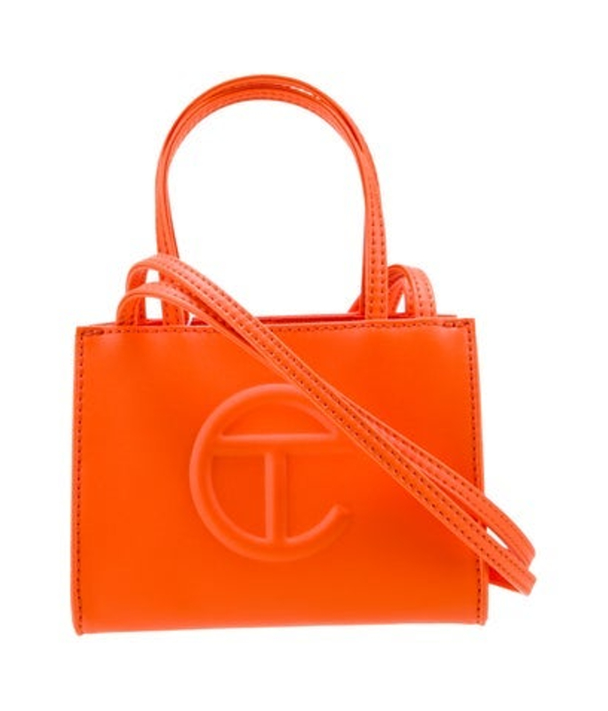 Telfar Vegan Leather Orange Shopping Bag Small