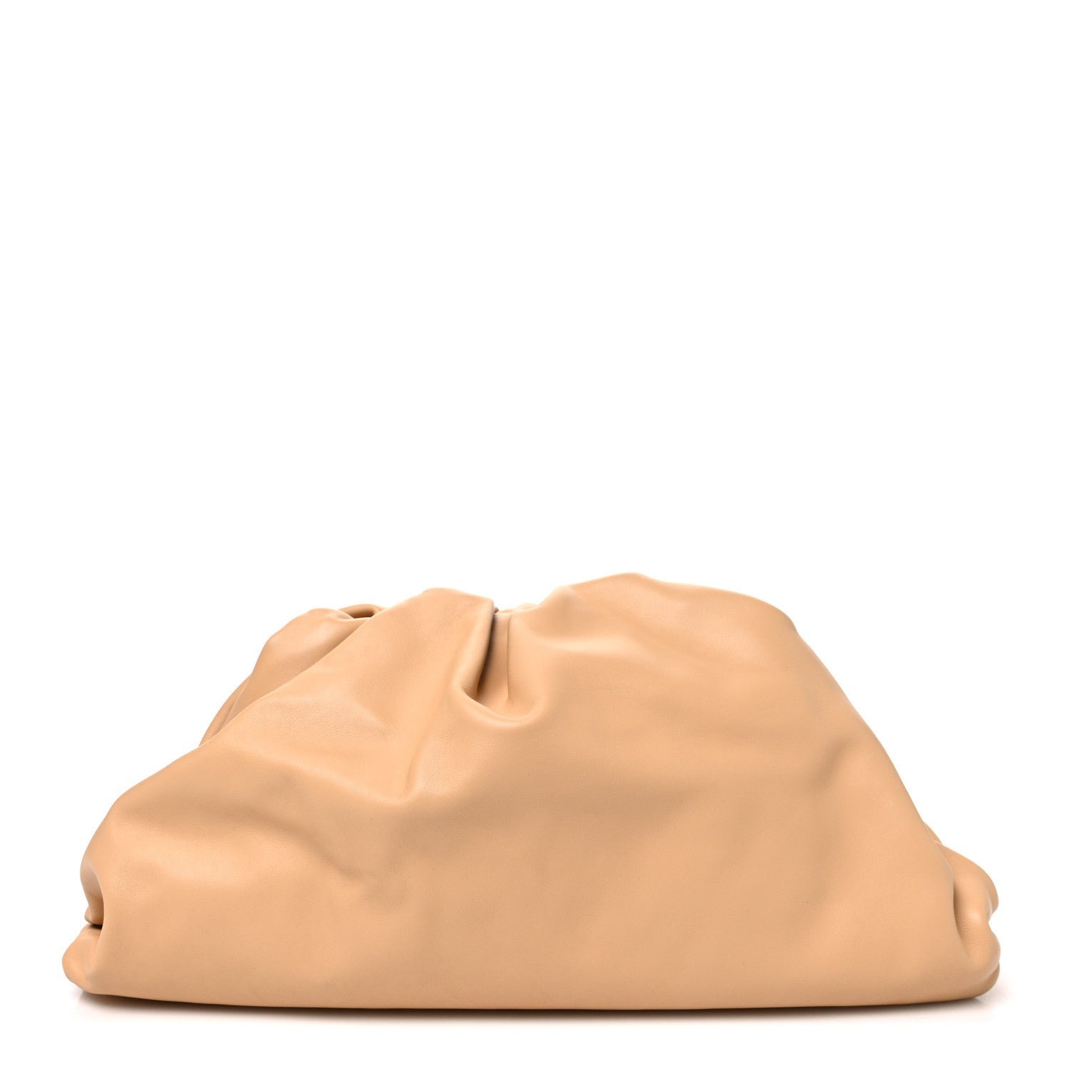 Bottega Veneta Smooth Butter Calf The Pouch Oversized Clutch Almond Almond