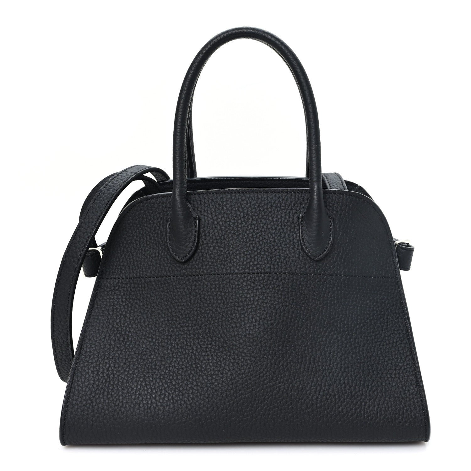 The Row Grained Calfskin Soft Margaux 10 Bag Black