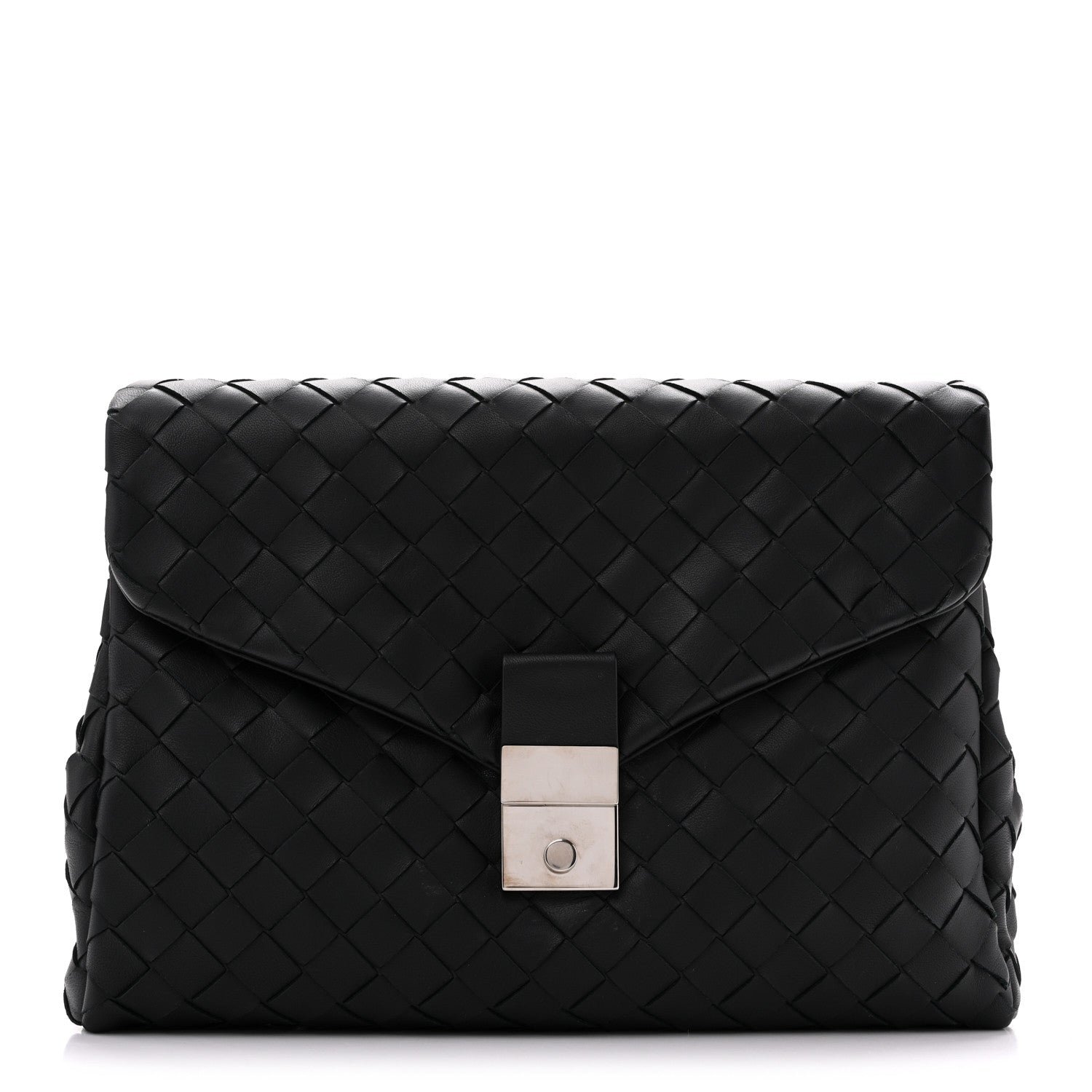 Bottega Veneta Nappa Intrecciato Portfolio Clutch Black