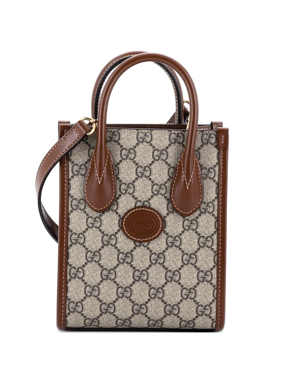 Interlocking G Patch Tote GG Coated Canvas Mini satchel