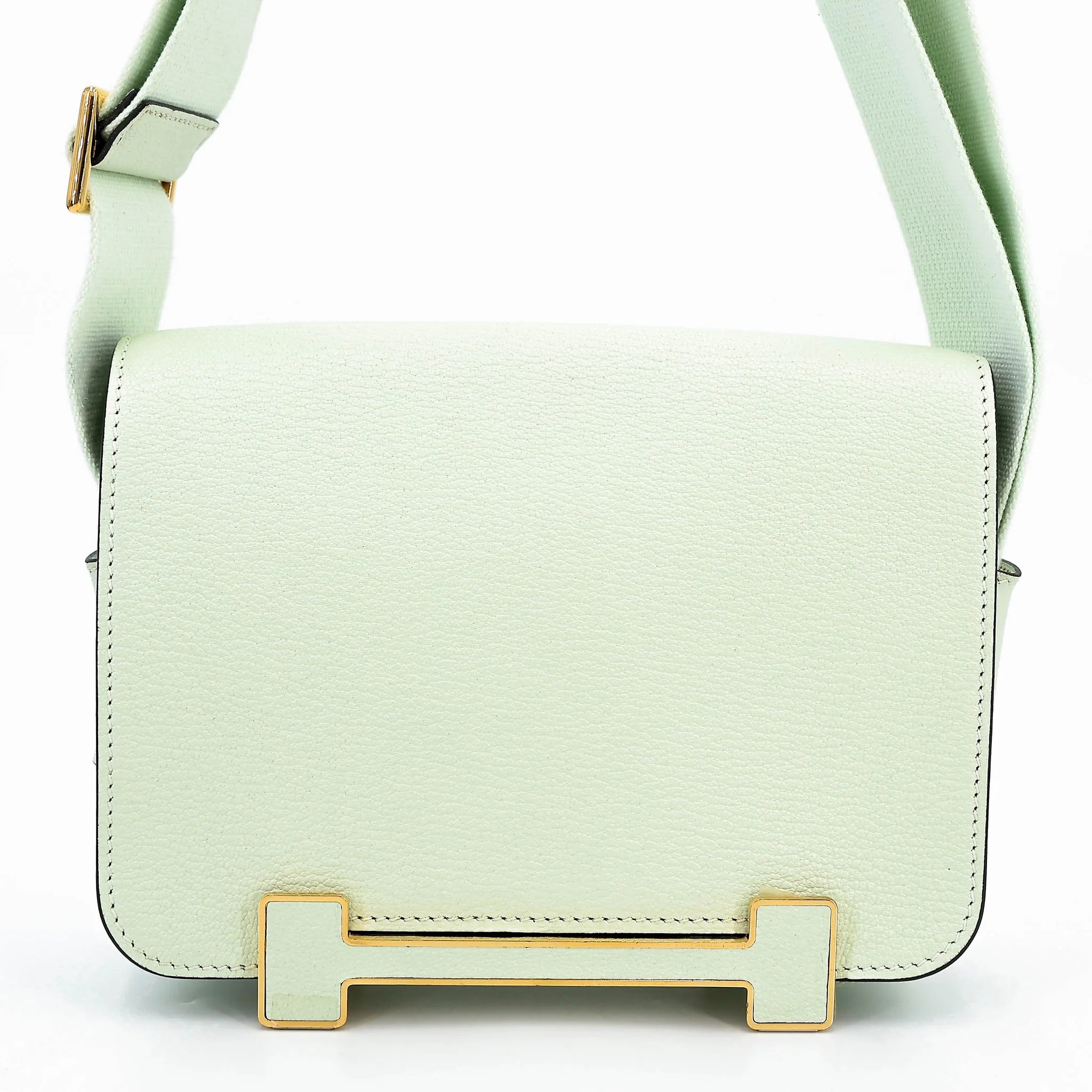 Very Good ( Rank A) HERMÈS Geta Vert Fizz (0S) Chevre Gold hardware B (2023)
