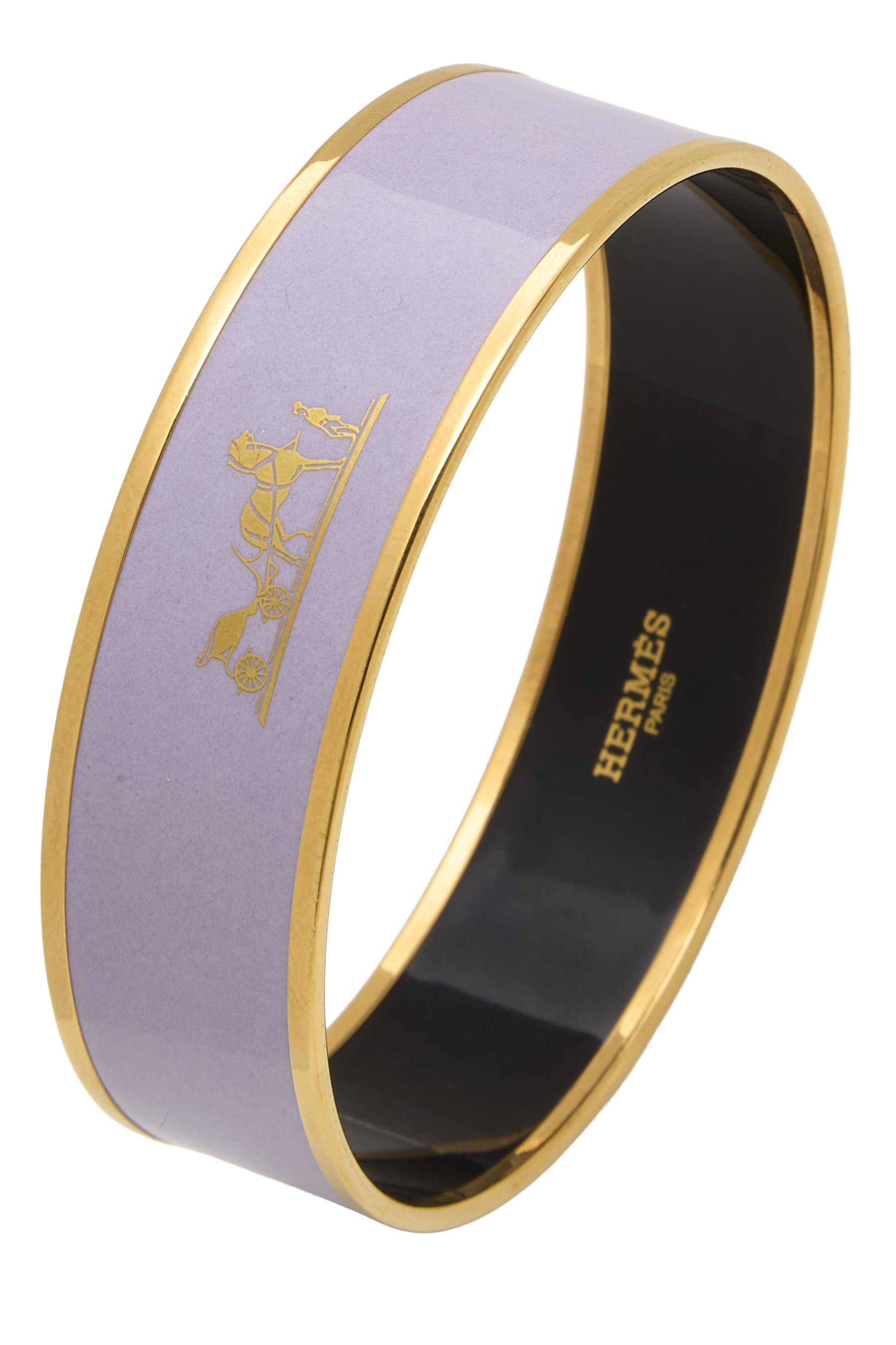 Purple Gold Enamel Bangle Wide