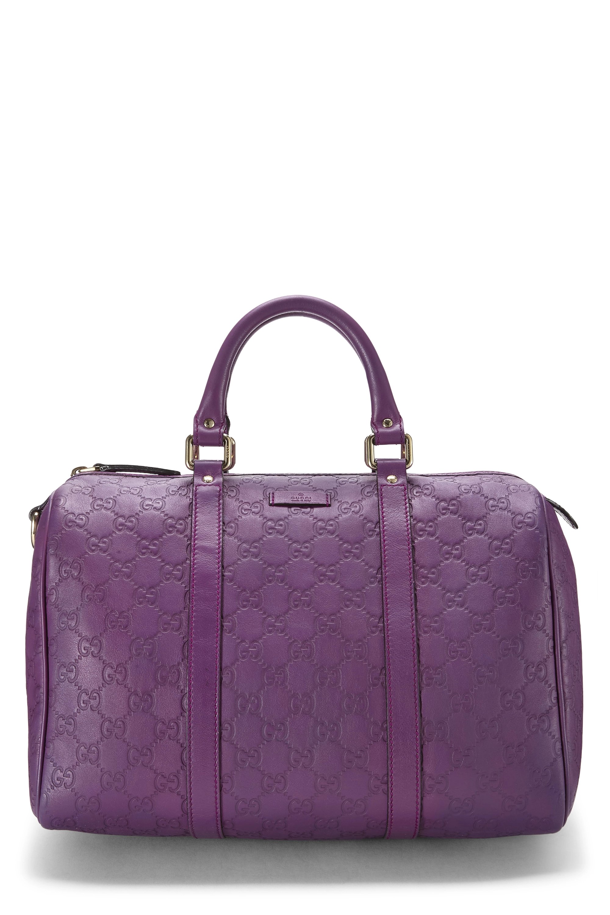 Purple Guccissima Leather Joy Boston Handbag