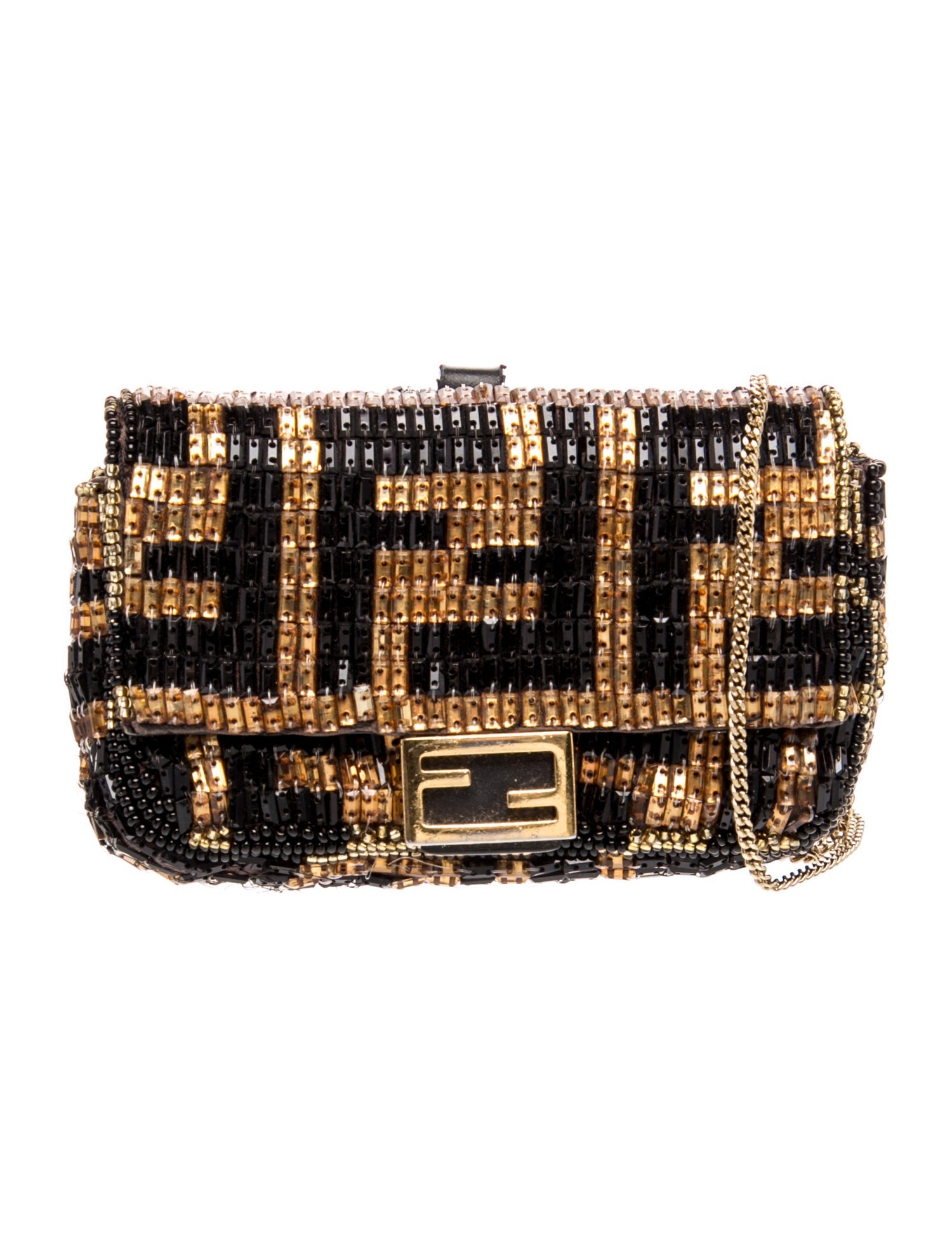 Sequins Beaded Baguette Charm Bag Nano