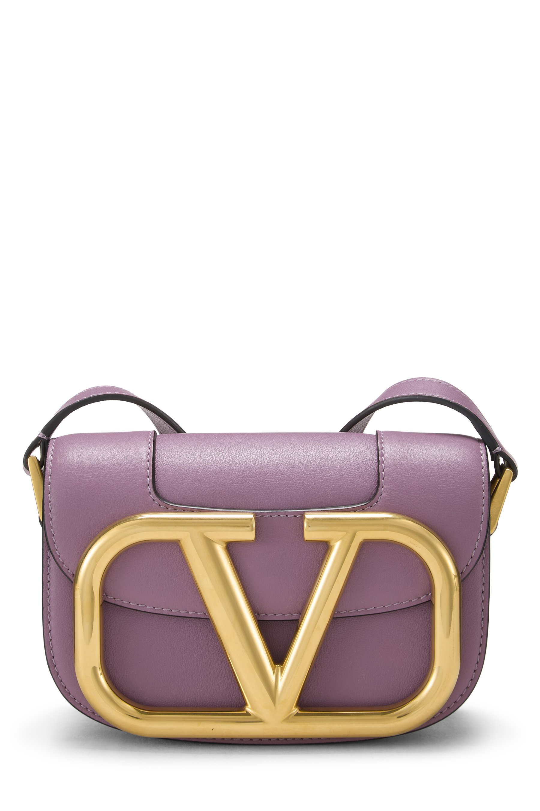 Valentino Purple Calfskin Supervee Crossbody Small