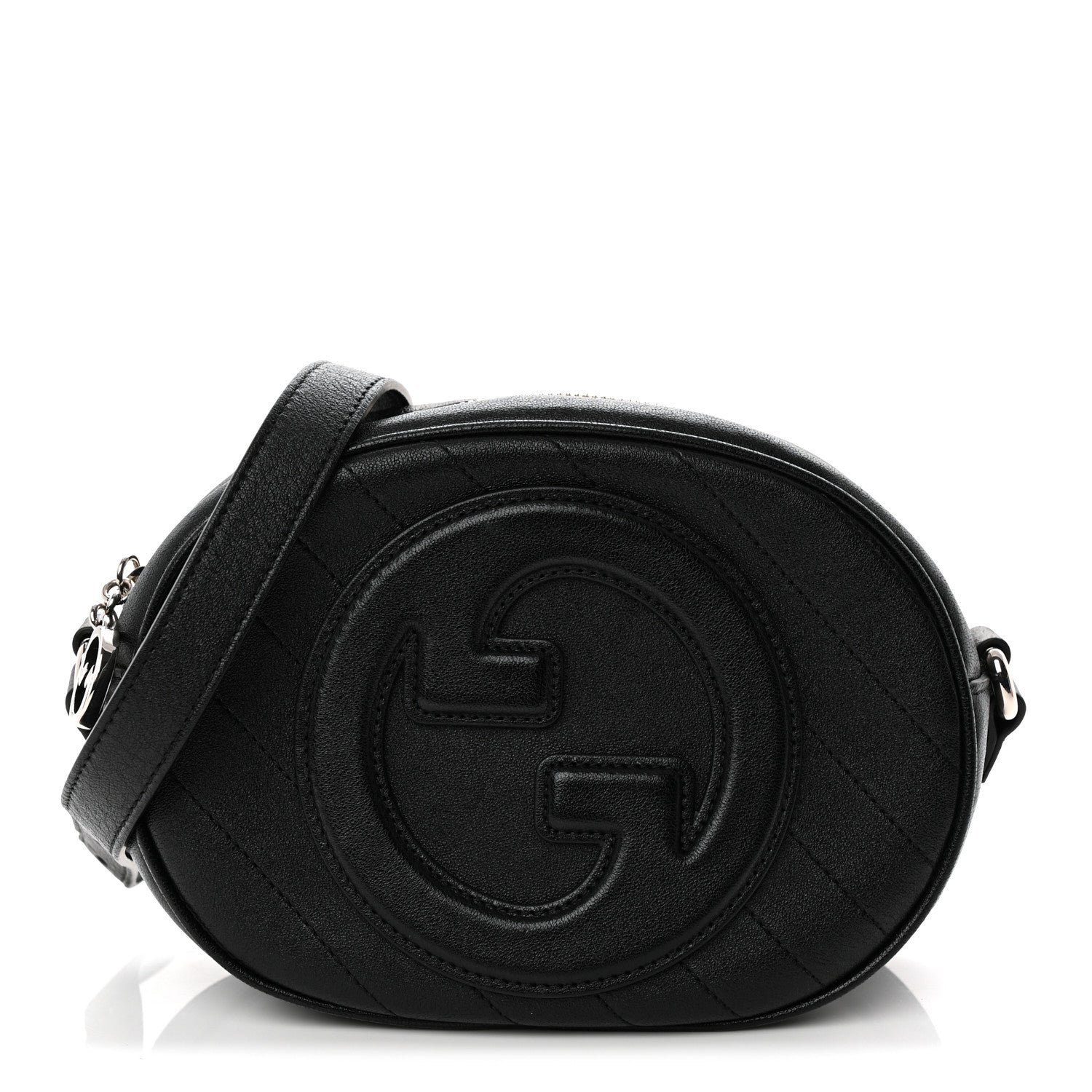 Gucci Sakai Be Green Calfskin Diagonal Stitched Mini Blondie Shoulder Bag Craclet Brown