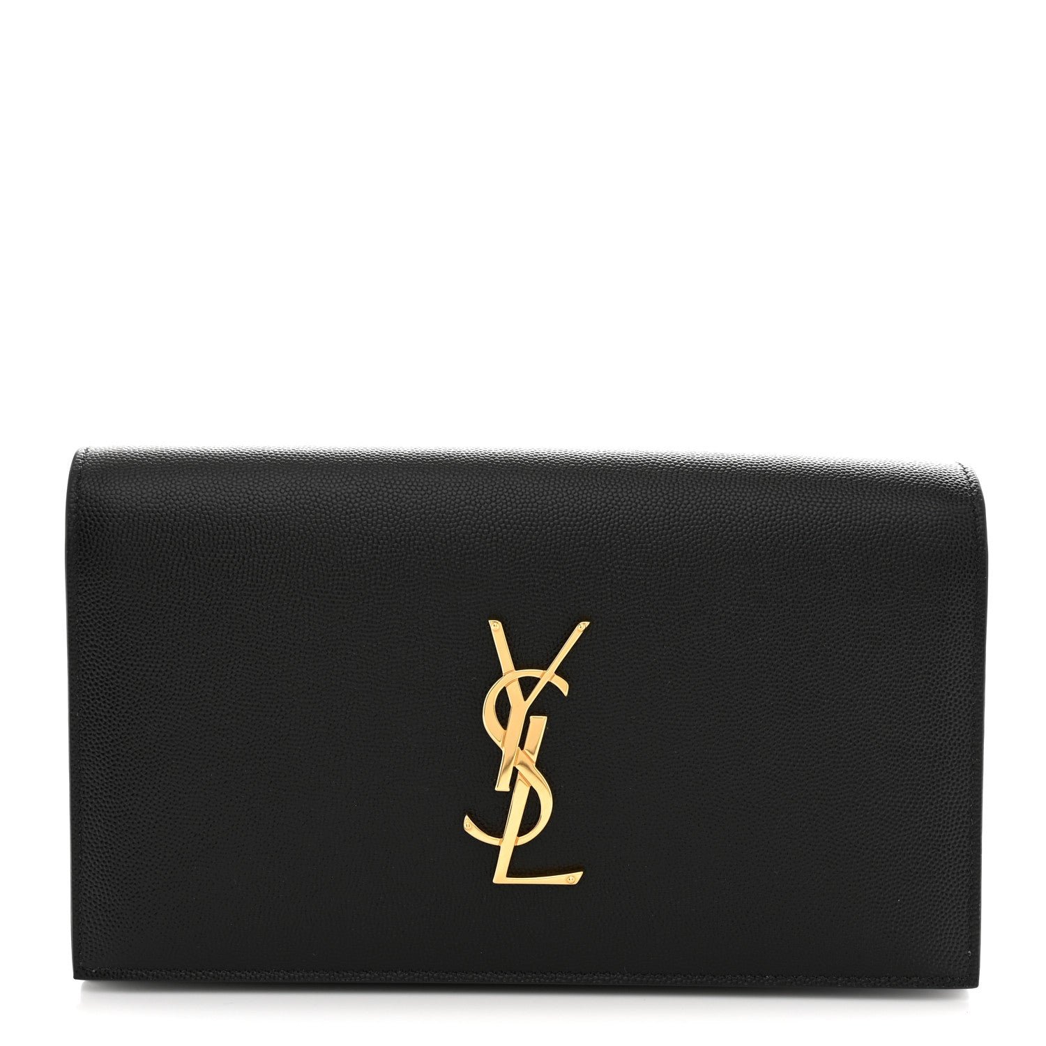 Saint Laurent Grain De Poudre Classic Monogram Kate Clutch Black