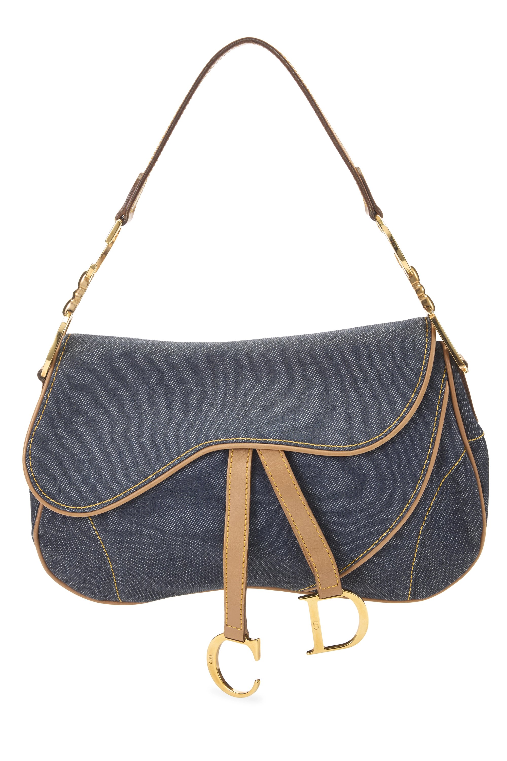 Blue Denim Double Saddle Bag
