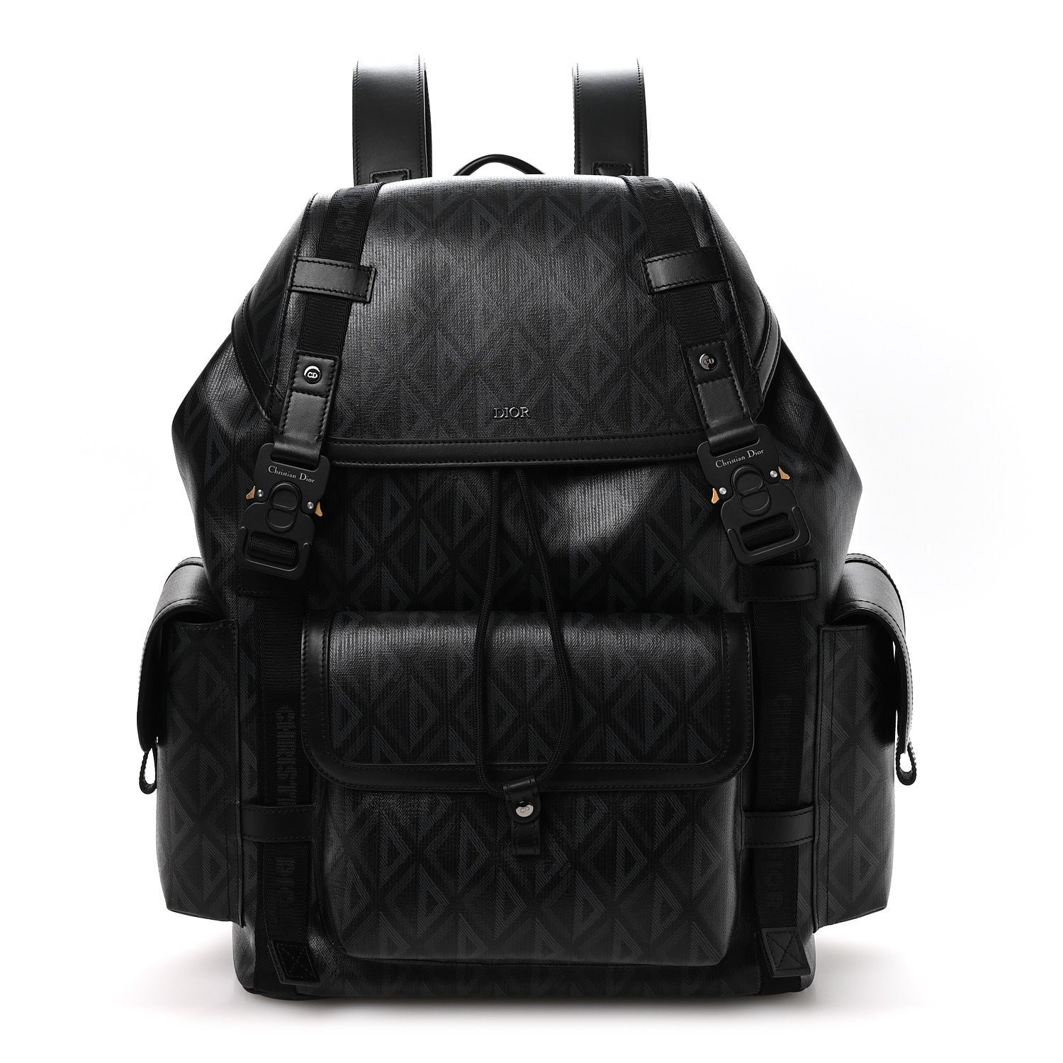 Christian Dior Canvas CD Diamond Hit The Road Backpack Black