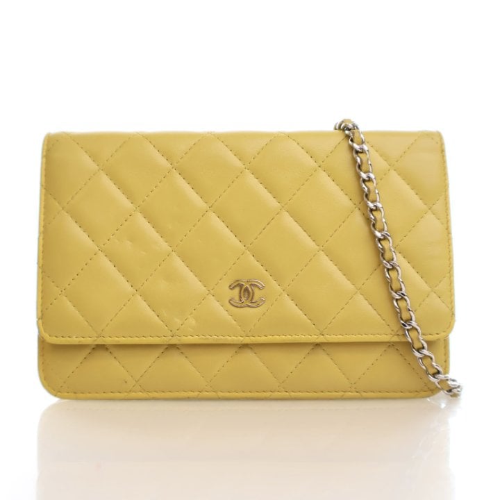 Chanel Yellow Lambskin Wallet On Chain (WOC)