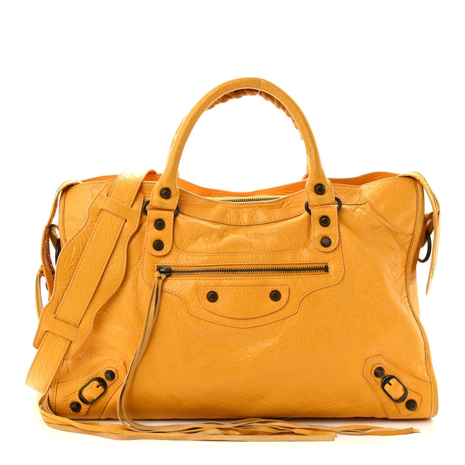 Balenciaga Agneau Classic Hardware City Jaune Moutarde