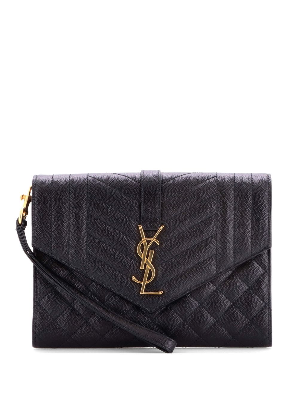 Classic Monogram Envelope Wristlet Mixed Matelasse Leather clutch bag