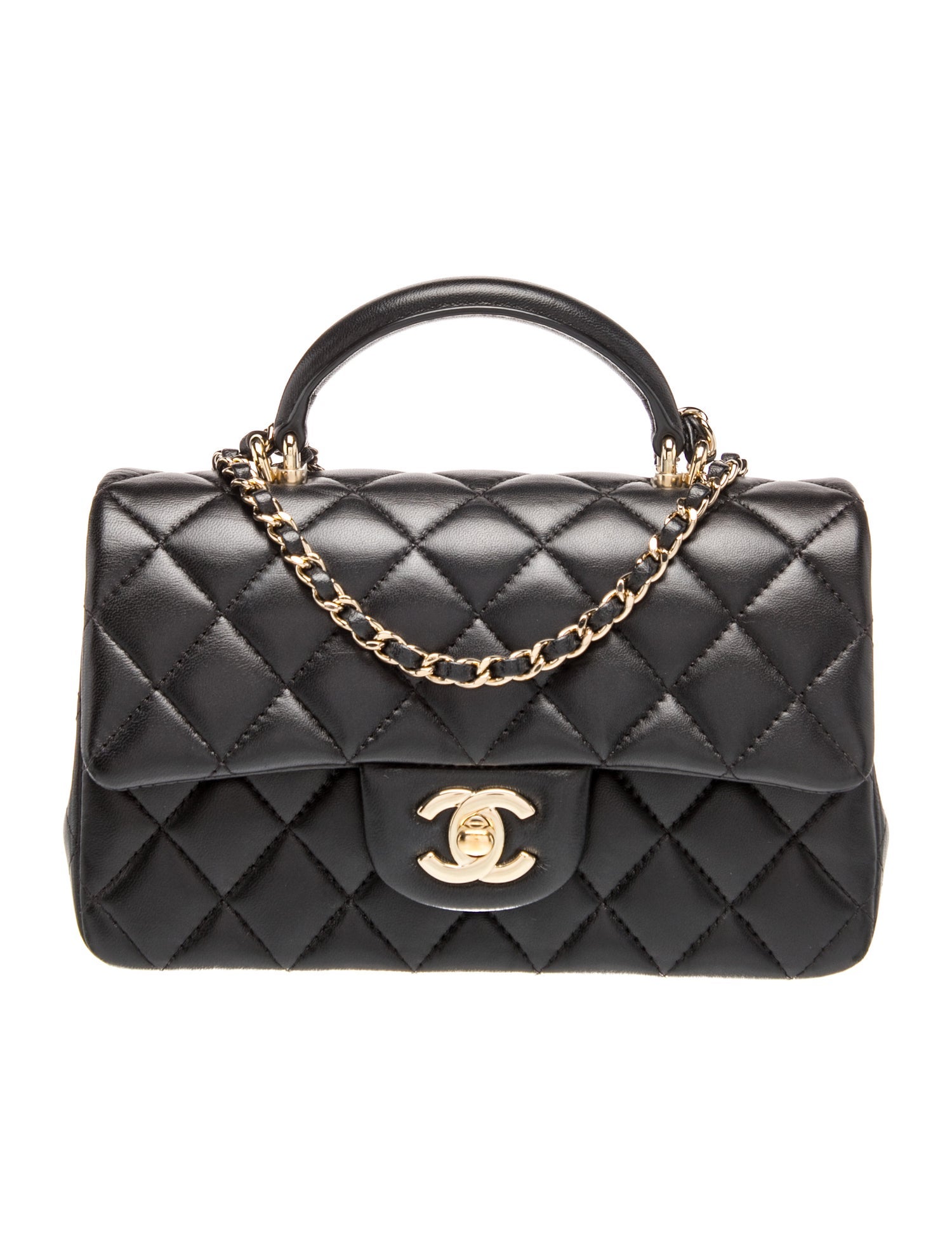 Classic Rectangular Mini Top Handle Flap Bag