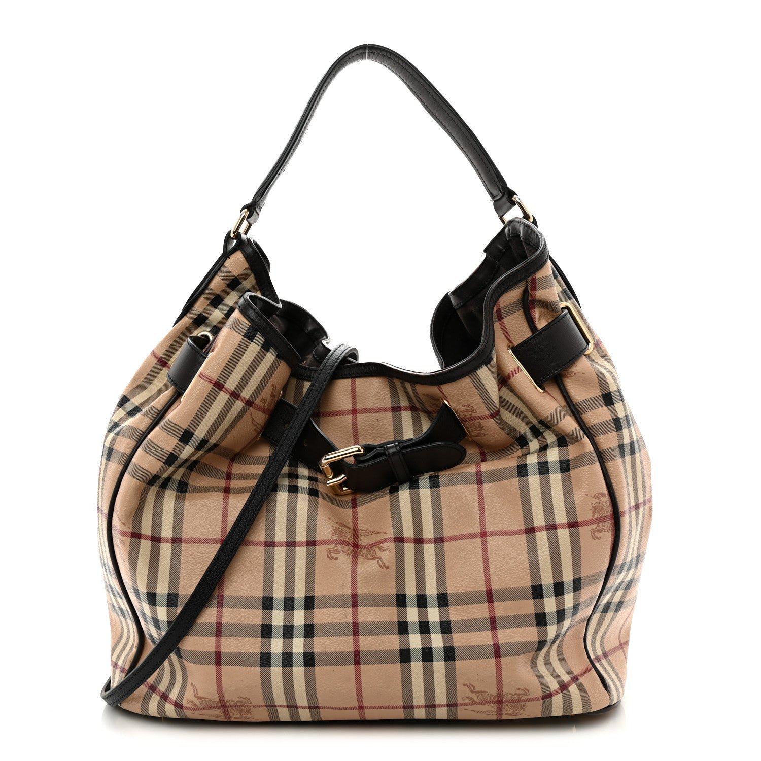 Burberry Haymarket Check Medium Walden Belted Hobo  Chocolate