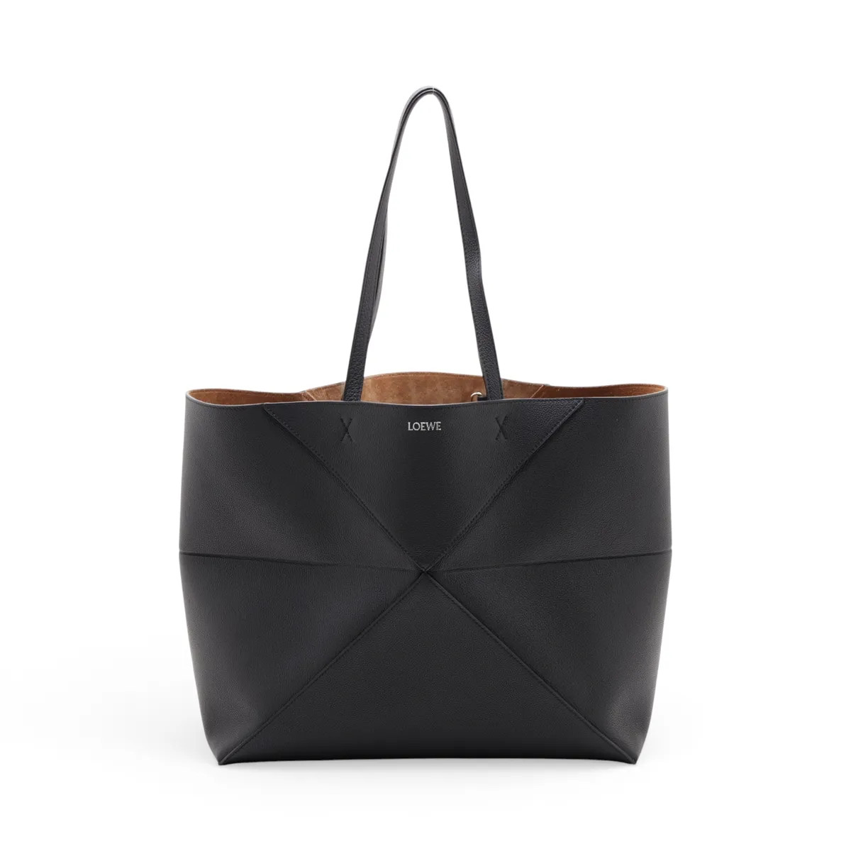 Loewe puzzle fold Large Leather Tote bag Black