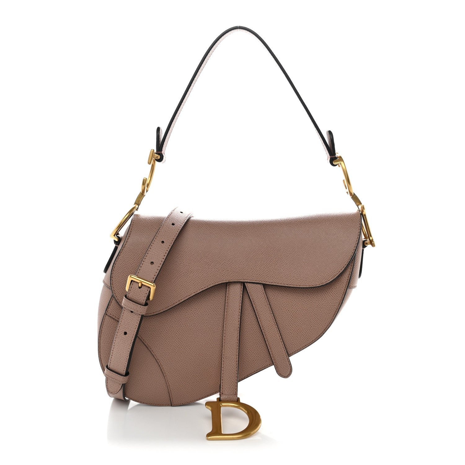 Christian Dior Grained Calfskin Saddle Bag With Strap Fard