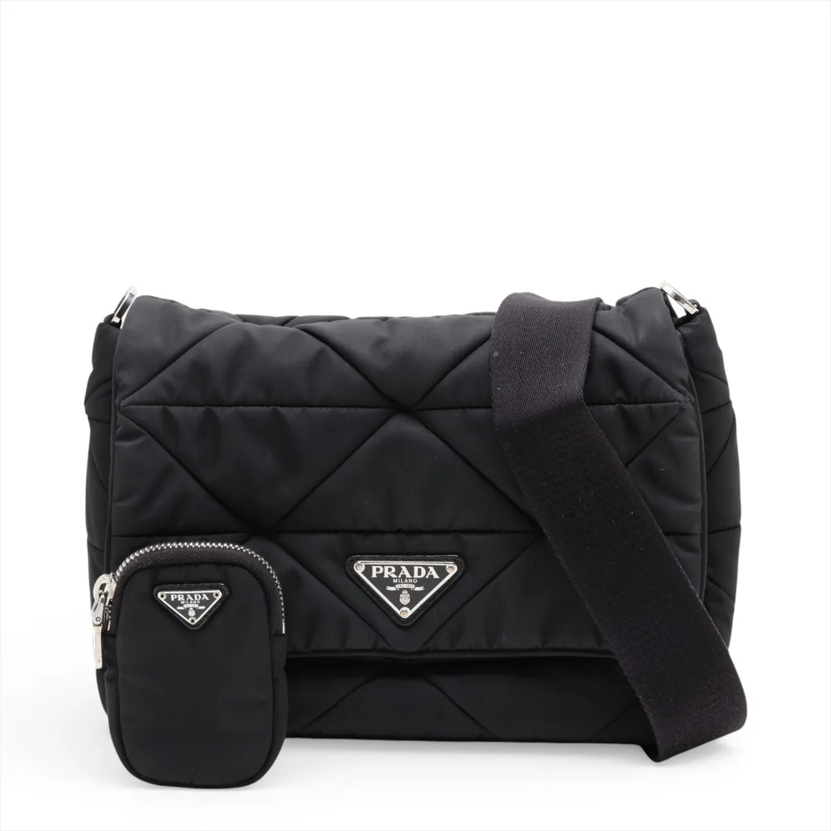 Prada Tessuto quilting 1BD290 Nylon Shoulder bag Black