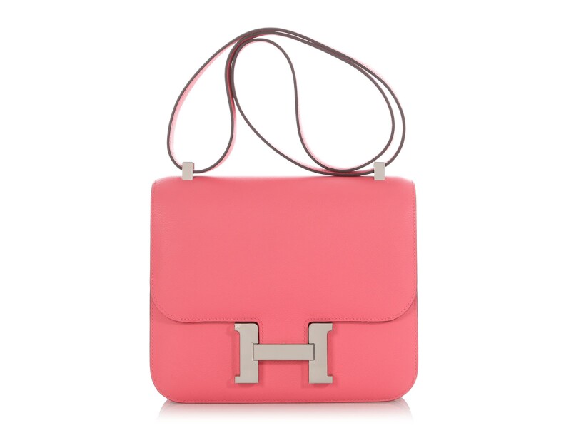 Hermes Rose Azalee Evercolor Constance 24 Palladium Hardware, 2019