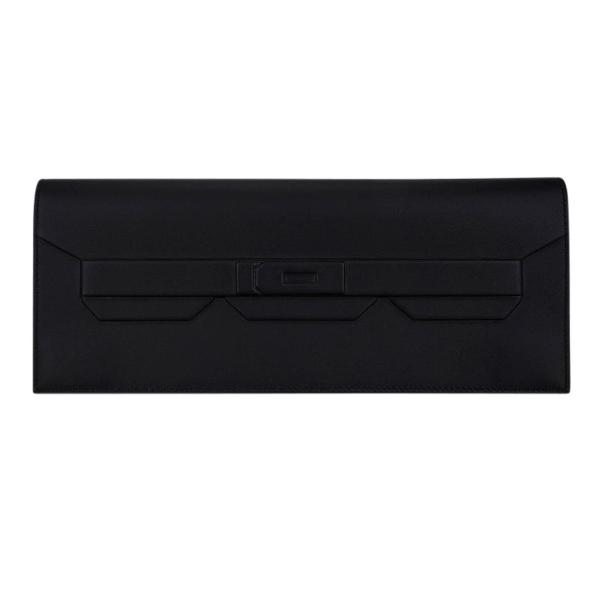 Hermes Hermes Shadow Birkin Clutch Bag Black Swift Leather