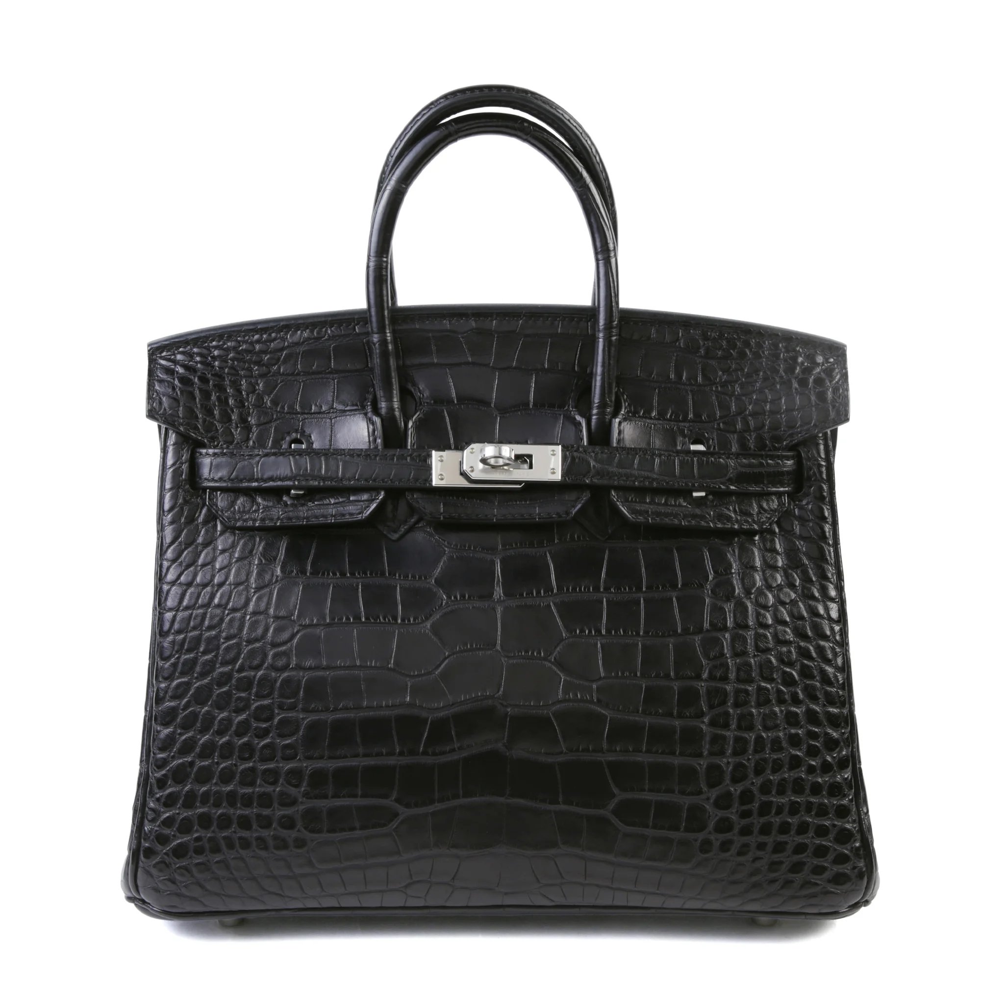 Unused ( Rank NS ) HERMÈS Birkin 25 Noir (89) Matte Alligator Palladium hardware K (2025)