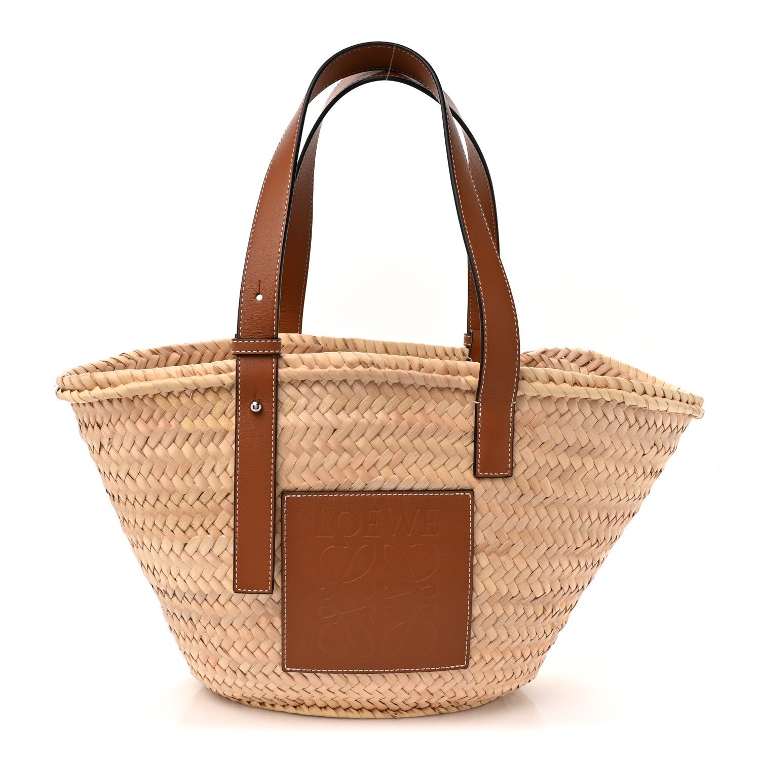 Loewe Raffia Basket Tote Bag Natural Tan