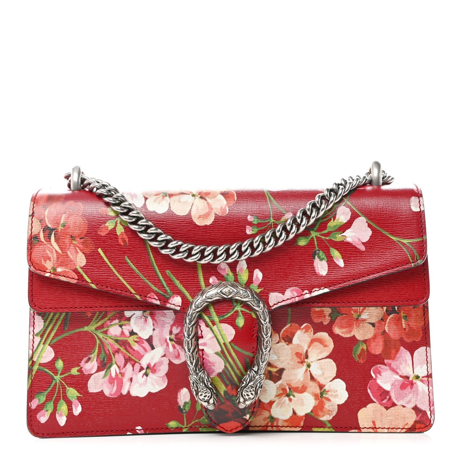 Gucci Calfskin Blooms Print Small Dionysus Shoulder Bag Romantic Cherry Multicolor