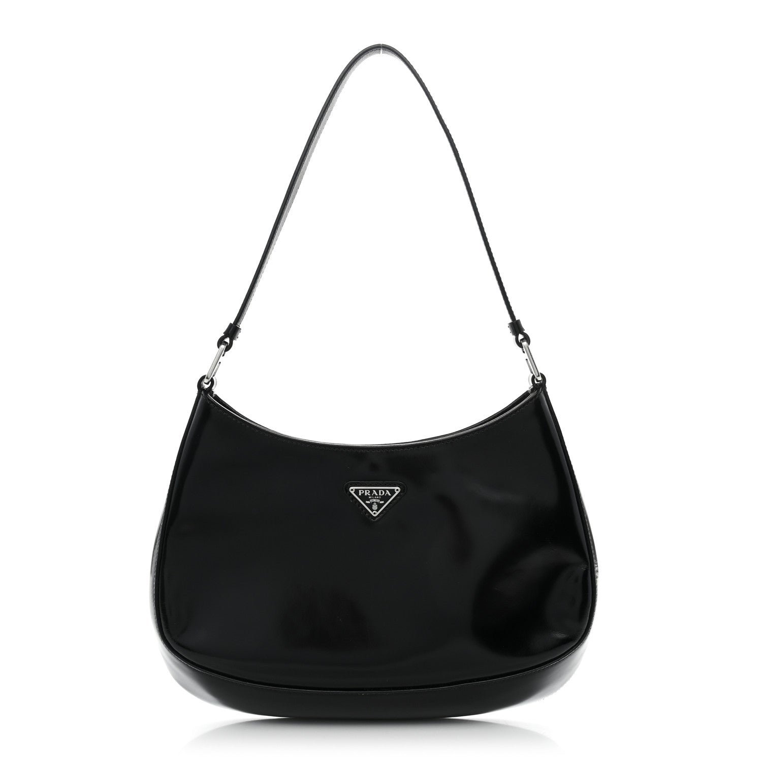 Prada Spazzolato Cleo Shoulder Bag Black