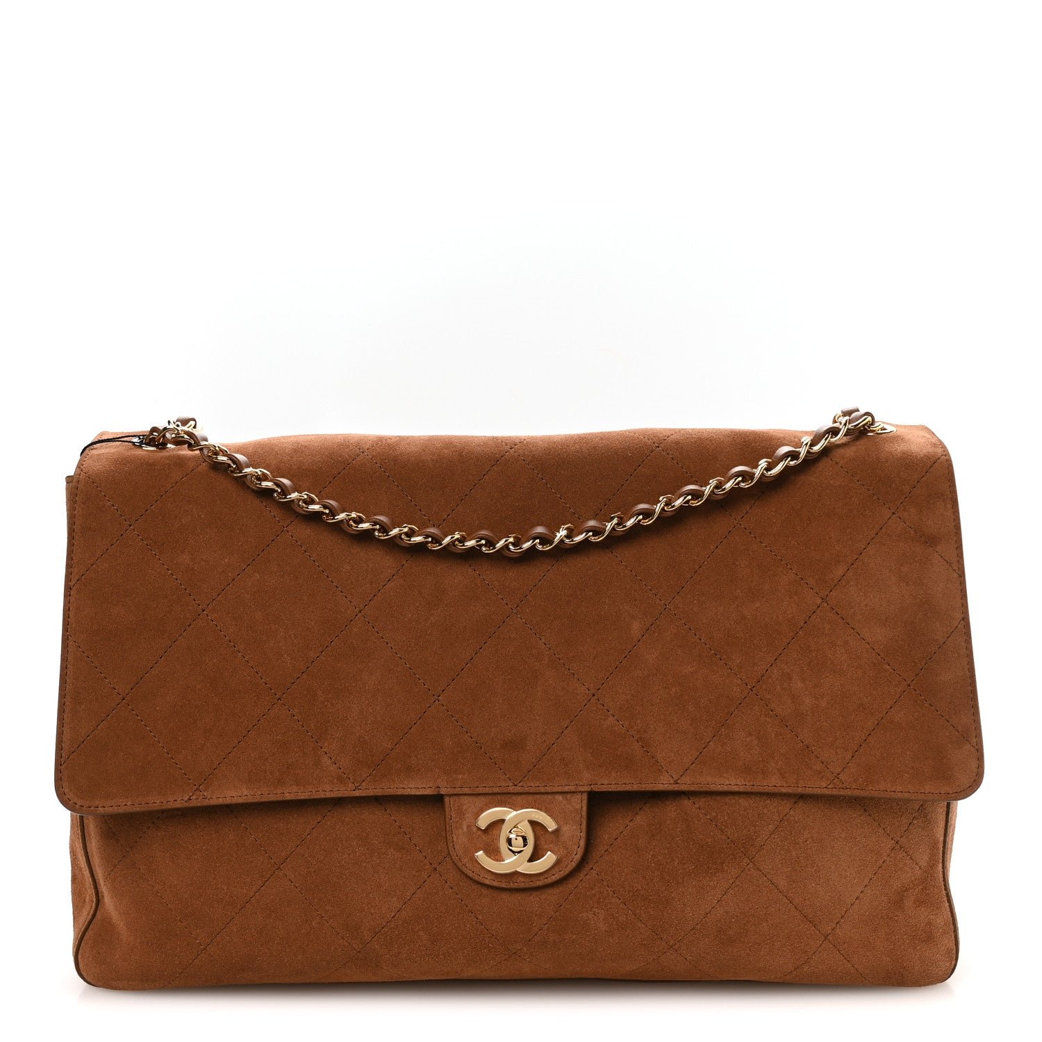 Chanel Suede Calfskin Souplissimo Maxi Flap Camel