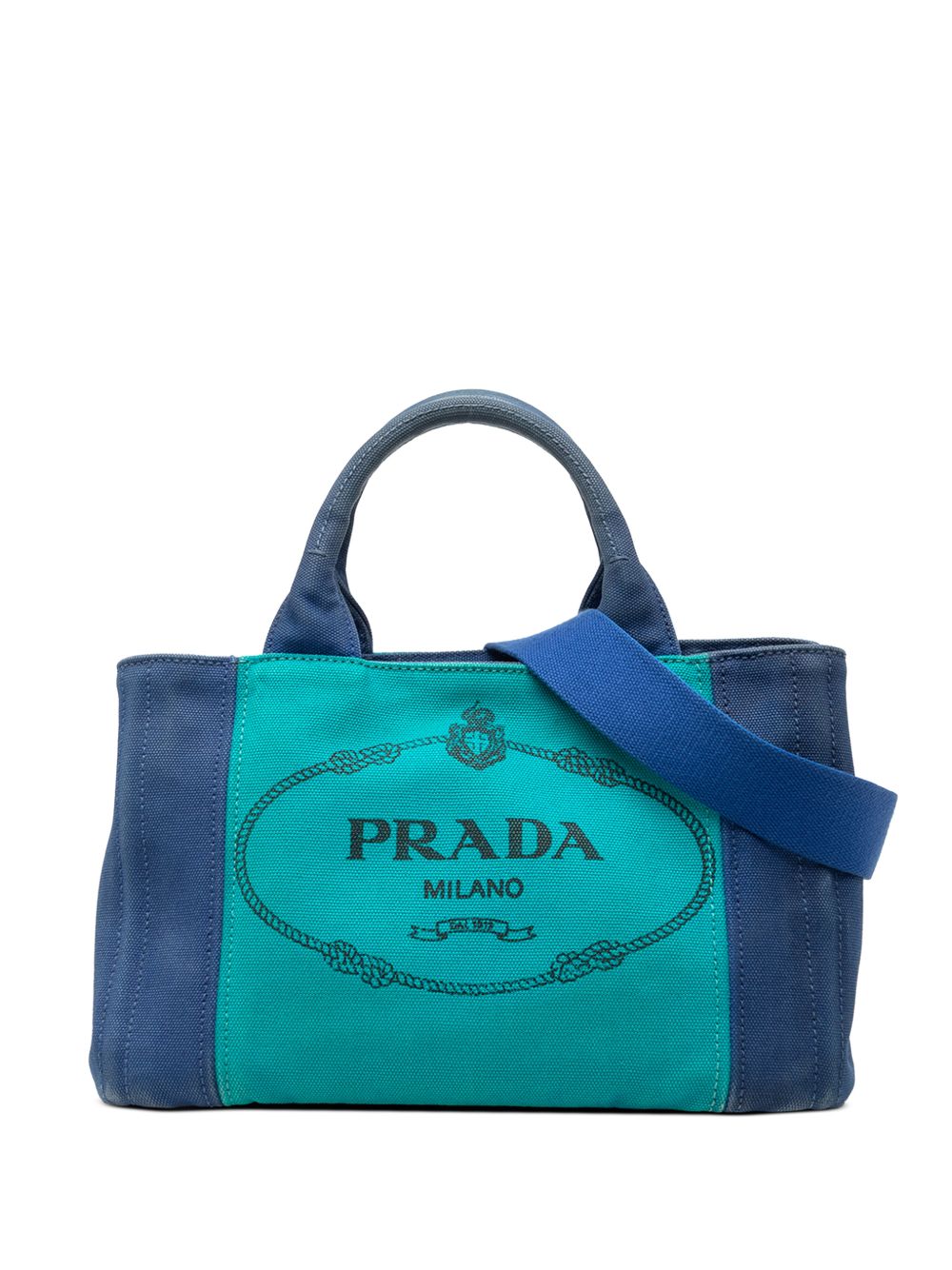 2013-2025 Small Bicolor Canvas Canapa Logo satchel
