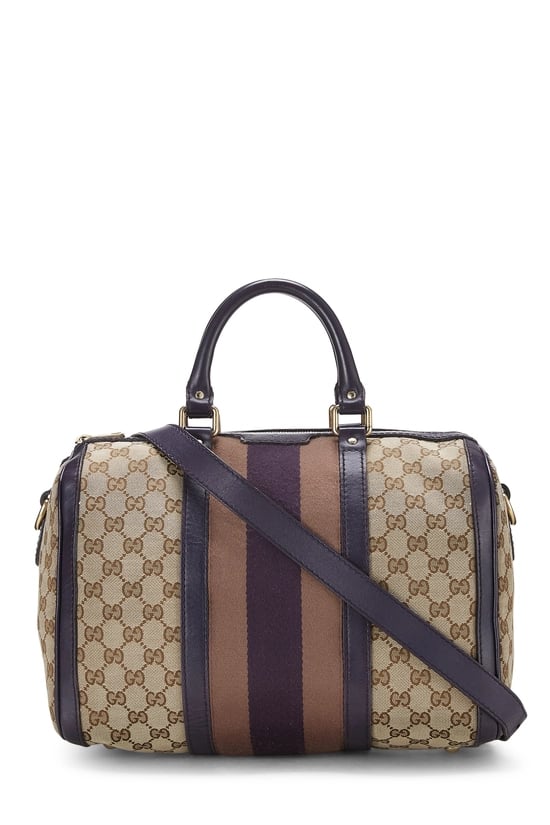 Purple Original GG Canvas Vintage Web Boston Medium