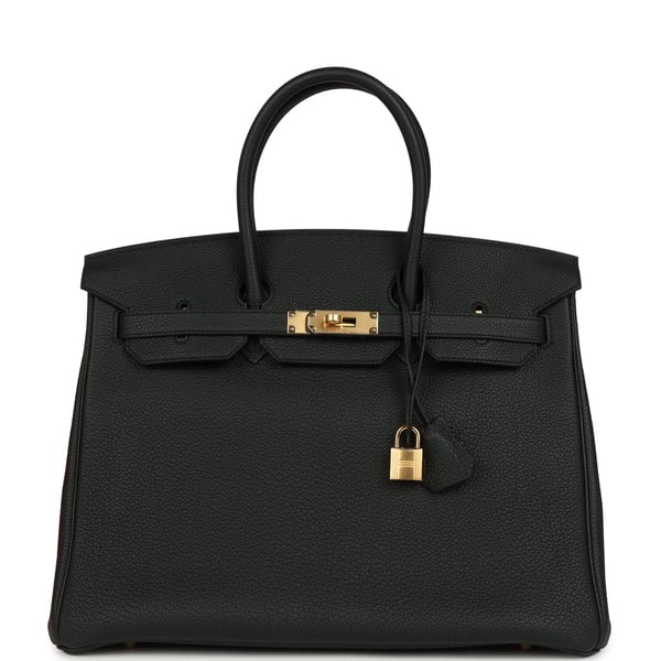 Hermes Birkin 35 Black Togo Gold Hardware